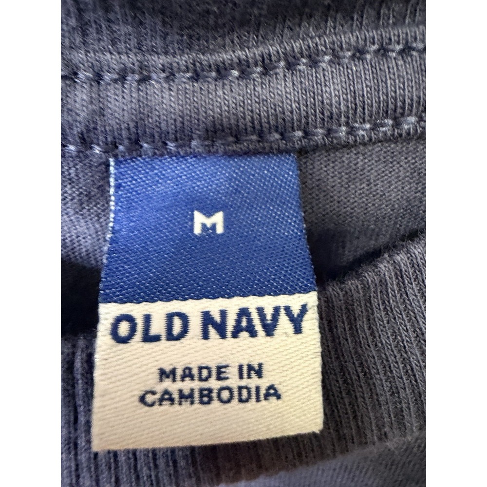 Women's Old Navy Midi Dress Size M Navy Blue Short Sleeve Round Neck 100%Cotton